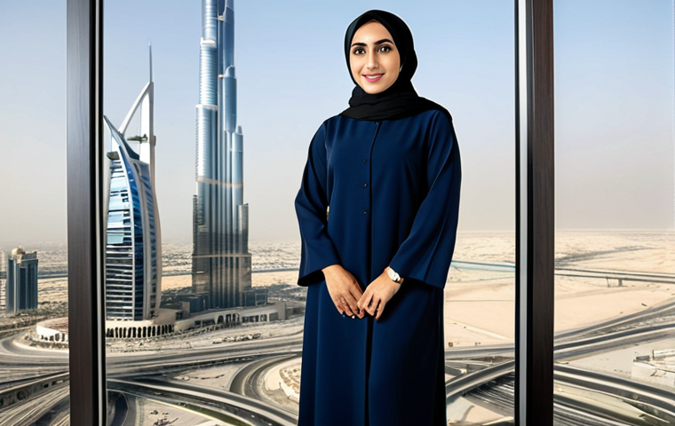 가족상담사가 운영하는 블로그 성공 전략 - **

"A professional Arab businesswoman in a modest, tailored abaya and hijab, standing confidently i...