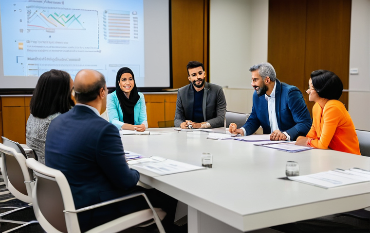 가족상담사가 추천하는 전문 컨퍼런스 - **Prompt:** A diverse group of professional family counselors, both male and female, from various ag...