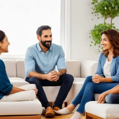 가족상담사 실습 사례 분석 - A diverse Middle Eastern family, featuring parents in their late 30s to early 40s and two children (...