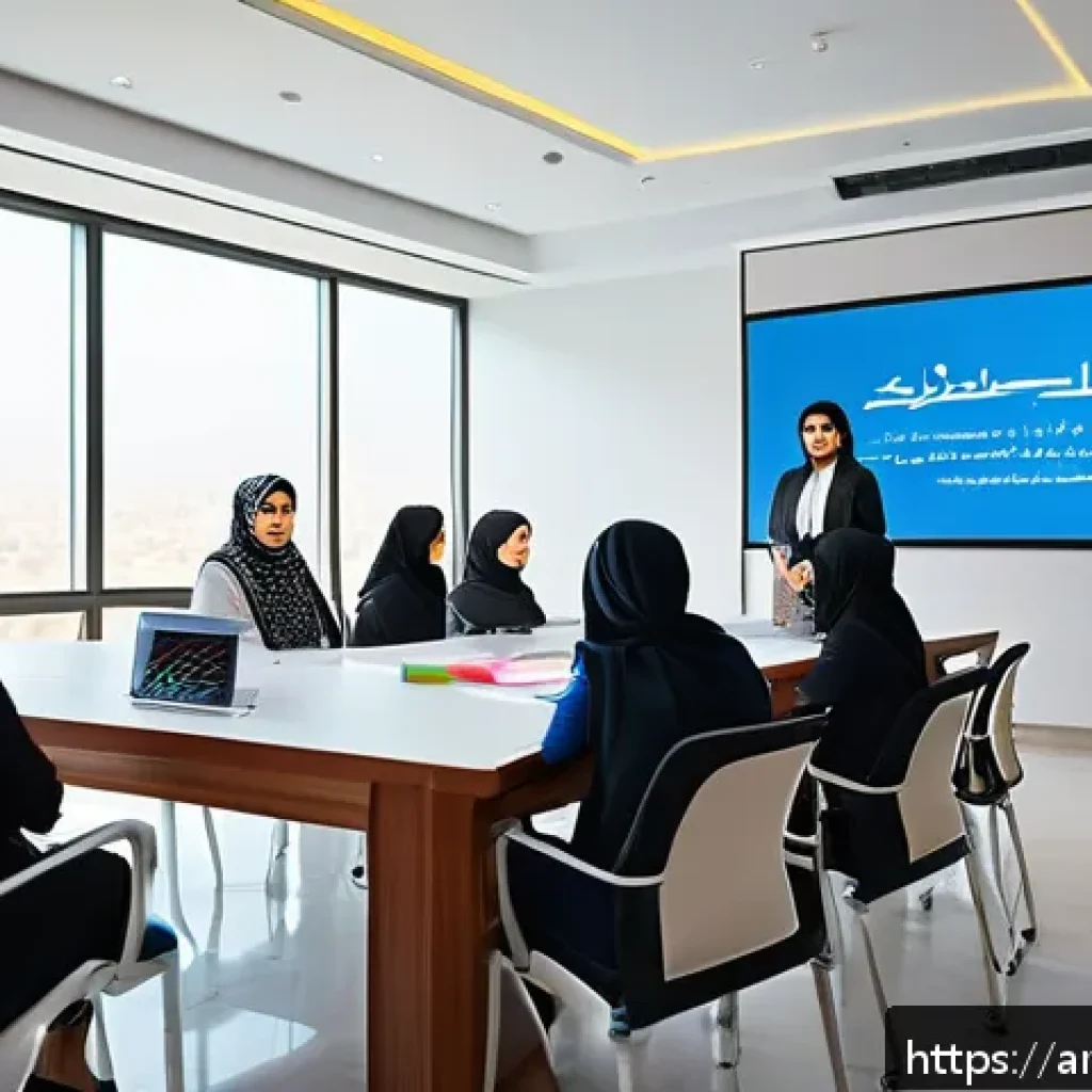 가족상담사 자격증 학원 선택 가이드 - A modern classroom setting in a professional training institute in the Middle East, featuring a dive...